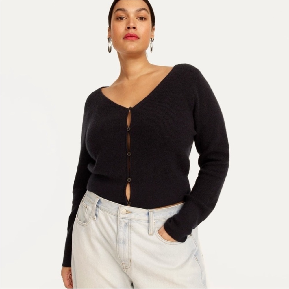J Crew | Cashmere Featherweight Cropped Cardigan | Navy | Size Medium